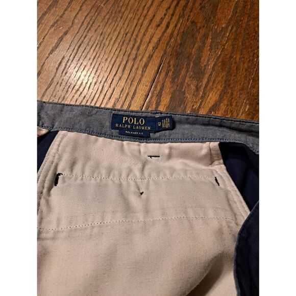 Polo Ralph Lauren Mens Blue Label Shorts 42" Relaxed Fit Button Zip Pockets Blue - Picture 3 of 3